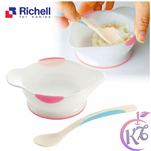 Bộ chén muỗng tập ăn dặm Richell nhựa cao cấp an toàn cho bé - RC21061 - dụng cụ cho bé