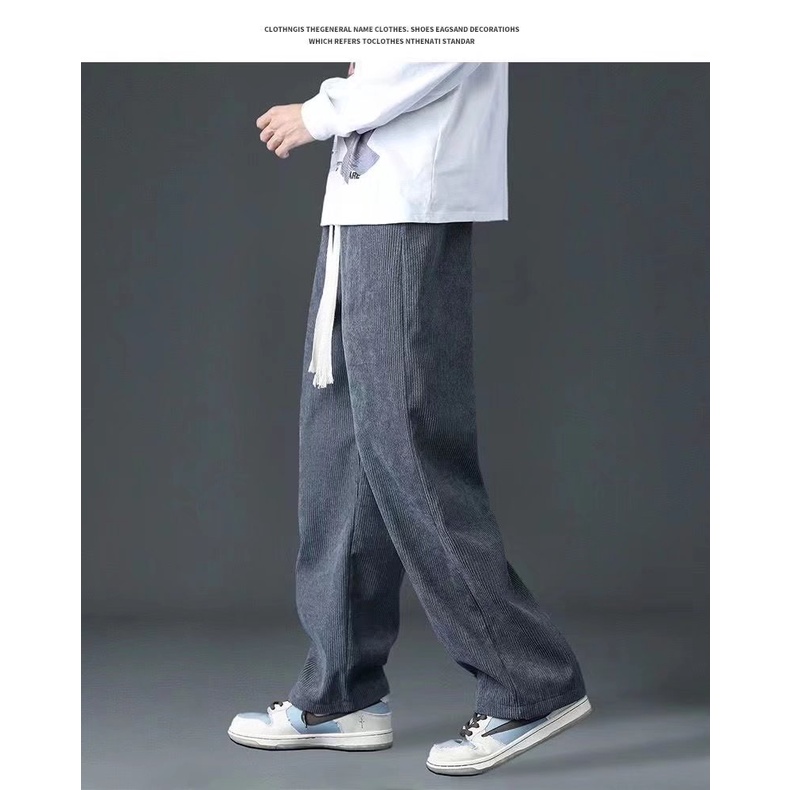 Quần Dài Nam Vải Nhung Ống Rộng Thời Trang Mới