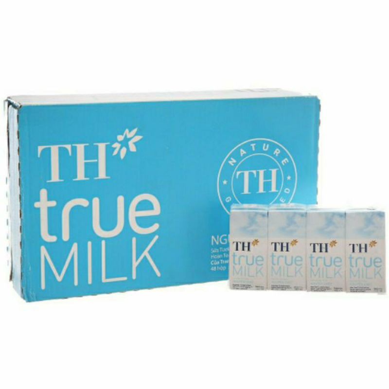 Thùng sữa TH true milk 48 hộp×110ml ít đường/có đường