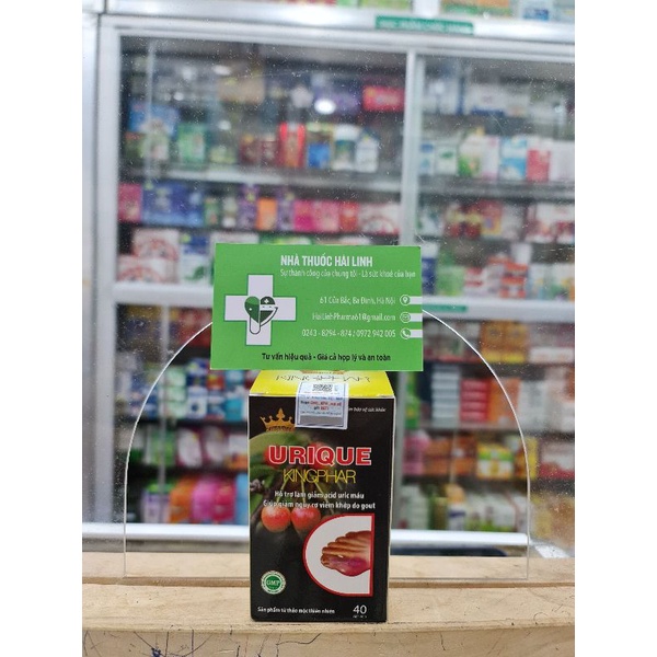 Viên uống giảm acid uric viêm khớp Urique Kingphar⚡Tặng quà⚡Hộp 40 viên giảm acid uric trong máu và viêm khớp do gout