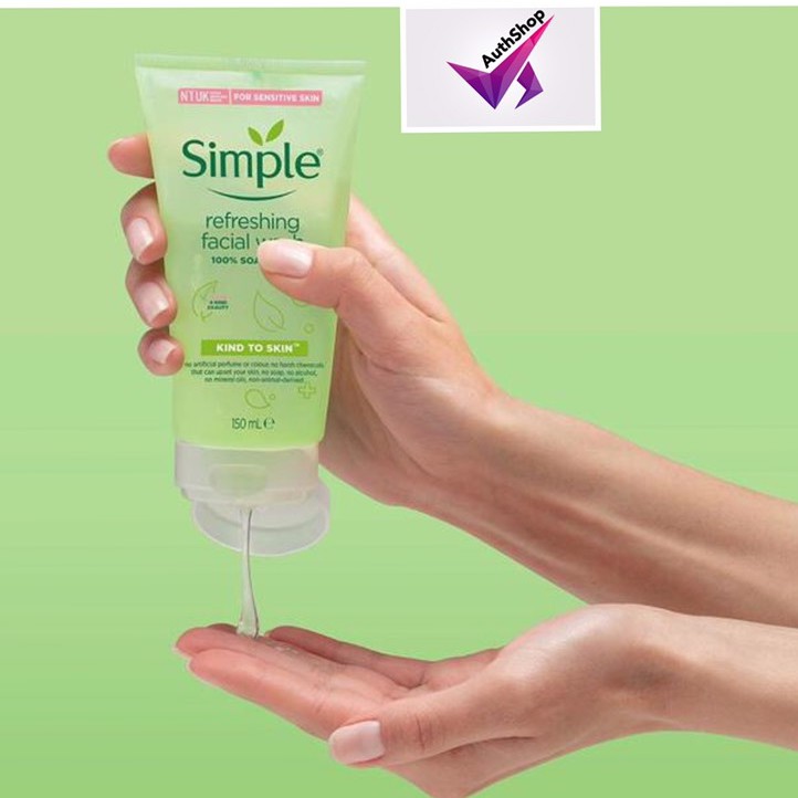 (MẪU MỚI) Sữa Rửa Mặt Simple Kind To Skin Refreshing Facial Wash Gel