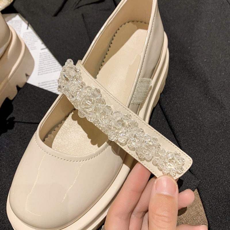 Giày da đế dày phong cách Retro Anh Quốc Size lớn 35-43 41 cho nữ