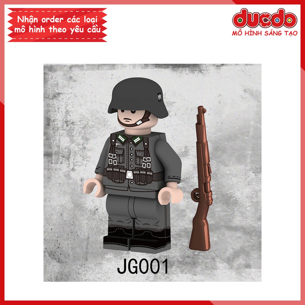 Minifigures chiến binh Army trong chiến tranh thế giới - Đồ chơi Lắp ghép Xếp hình Mô hình Mini WW2 JG001 - 004