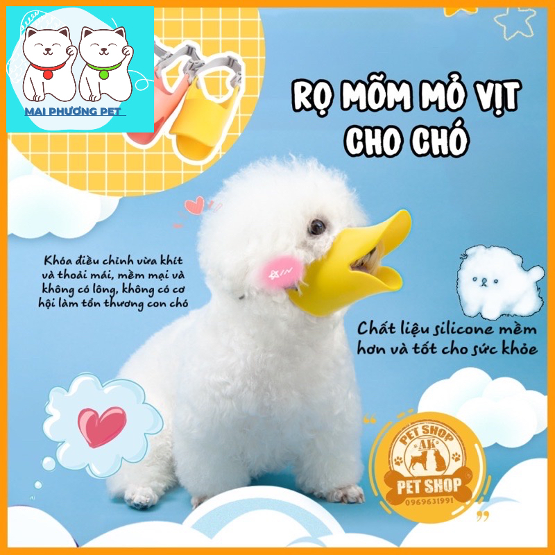 Rọ mõm hình mỏ vịt cho chó bằng Silicone