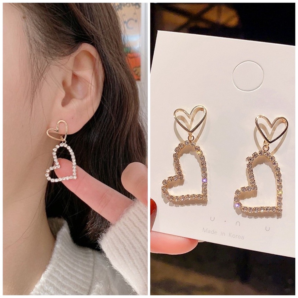 (MỚI) Bông tai hình trái tim phong cách Hàn Quốc
