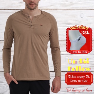 Áo thun dài tay nam Wolmaxx áo henley nam phong cách trẻ trung giữ nhiệt mùa đông