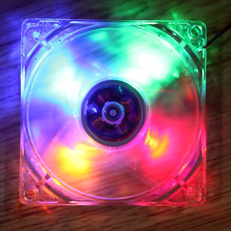 Fan Case 12cm LED 4 màu - Loại Tốt, Bền- Làm Mát Cho Case Máy Tính