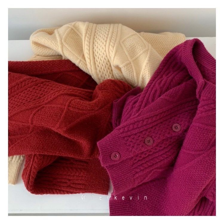 Áo khoác cardigan dệt kim cổ tròn kiểu Hàn Quốc đơn giản xinh xắn dành cho nữ