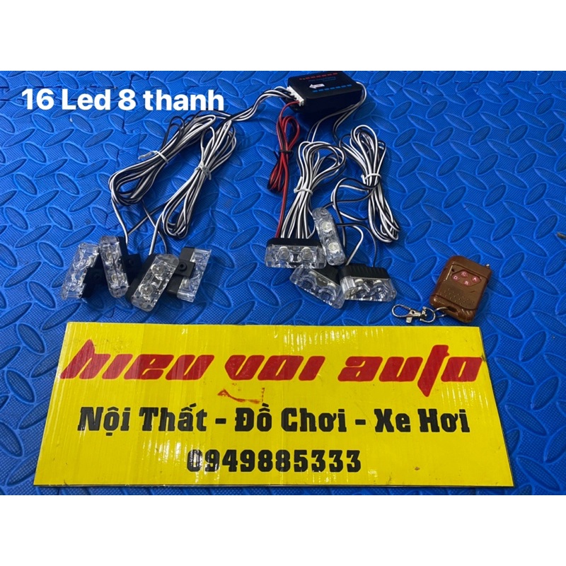 Led xanh đỏ Police lắp mặt calang