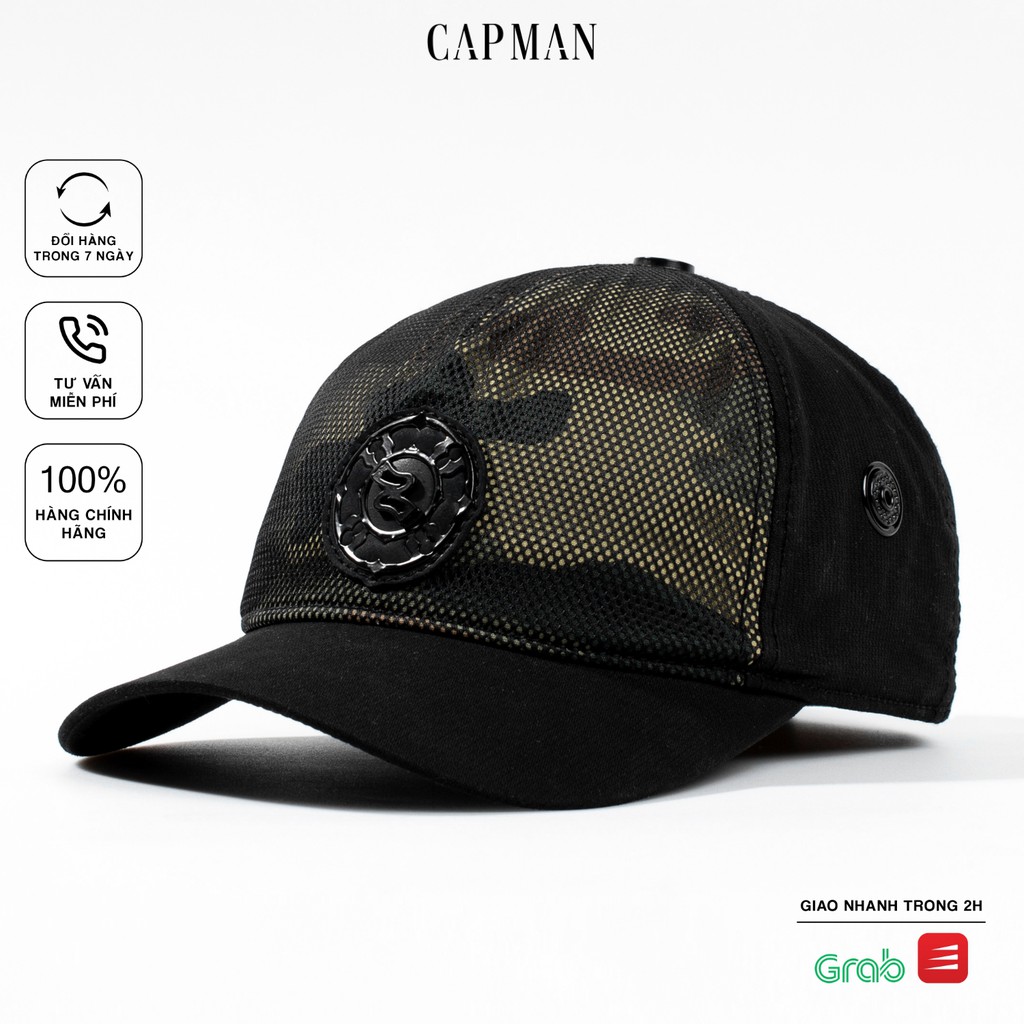 Mũ lưỡi trai CAPMAN chính hãng full box, nón kết nam nhung CM90 màu xanh đen