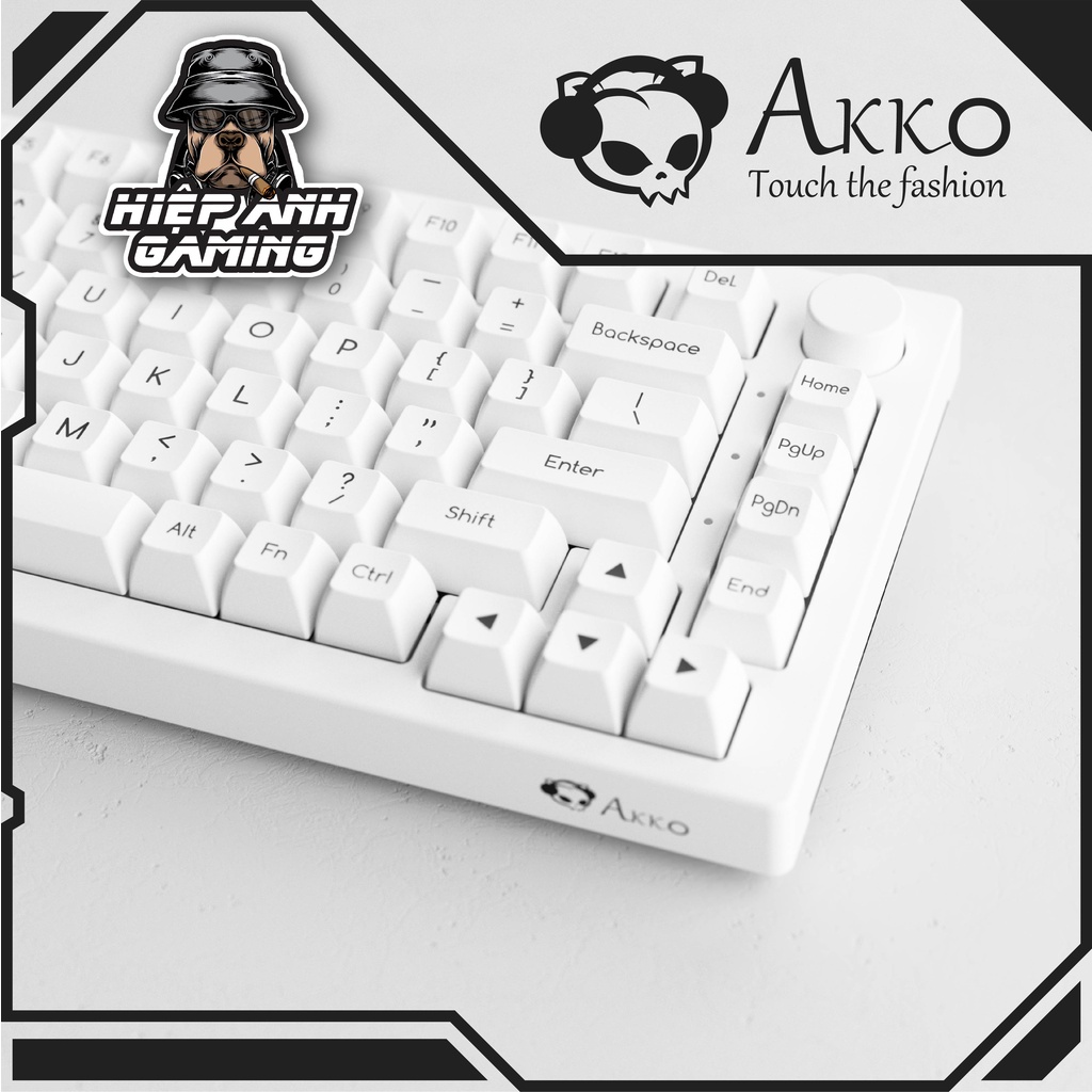 AKKO Keycap Set – Black on White BoW  | Hàng chính hãng Akko Việt Nam