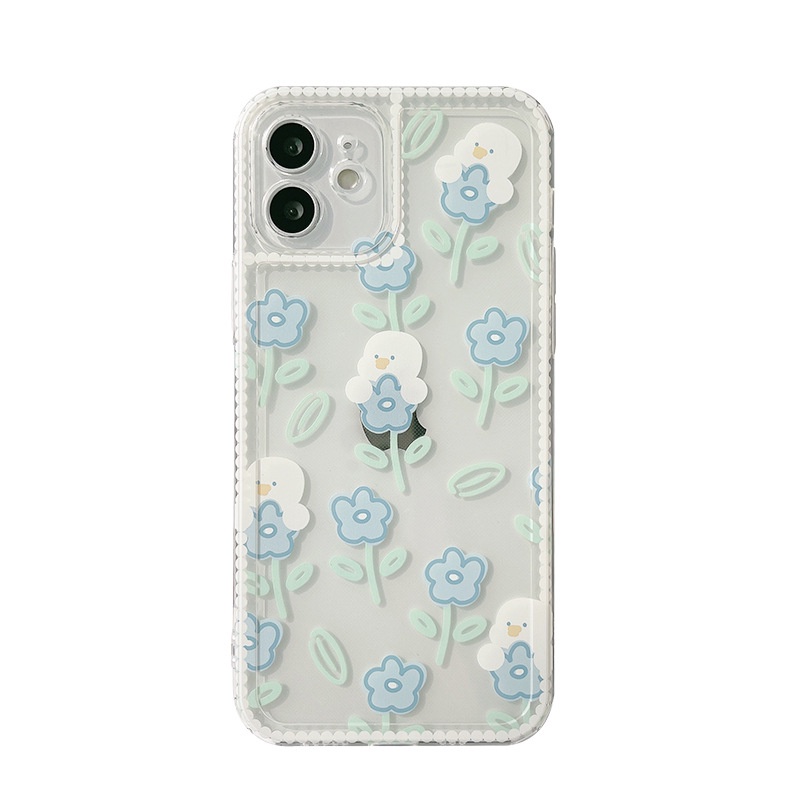 ốp iphone 11 Ốp điện thoại TPU in hình hoa màu xanh dương cho iPhone 11 Pro Max X Xr