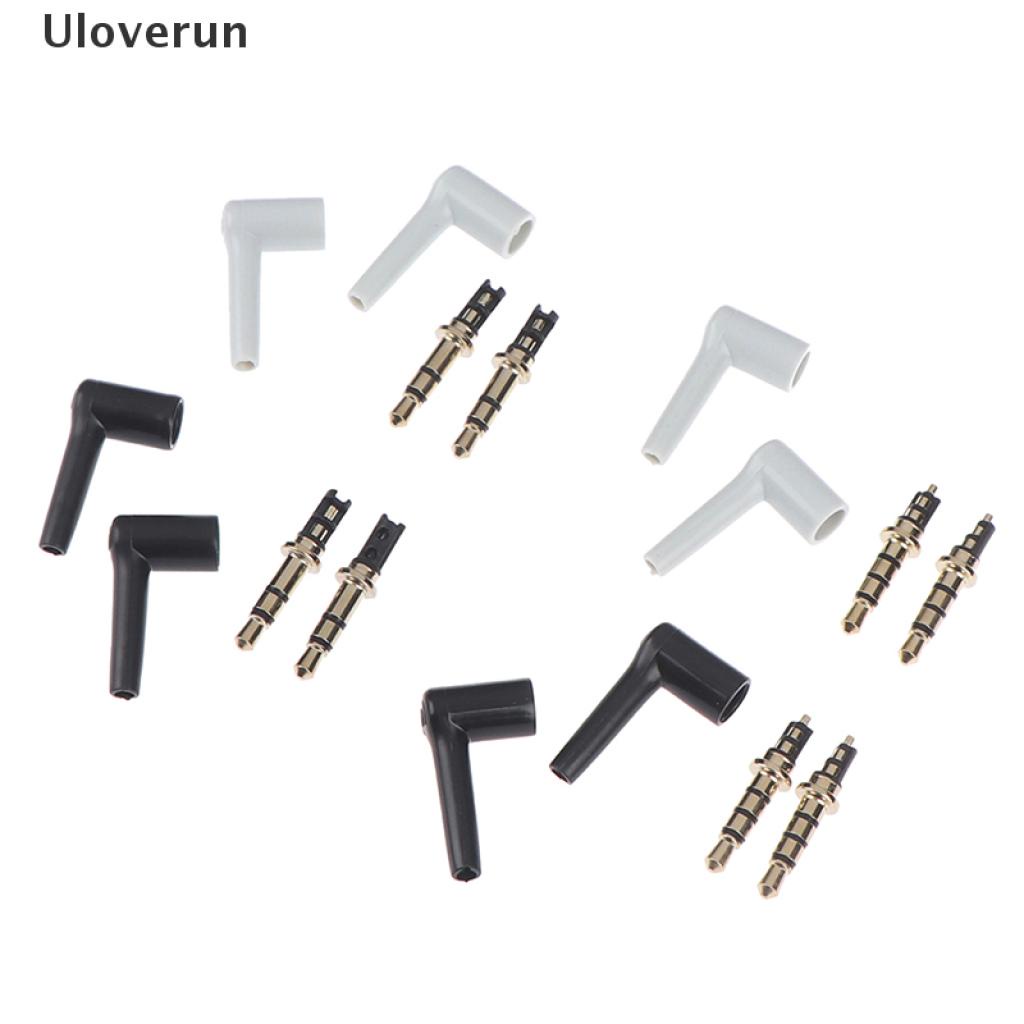 Uloverun Set 2 Giắc Cắm Tai Nghe 3.5mm Mạ Vàng 3 4 Cực 3.5 Độ 90 Độ
