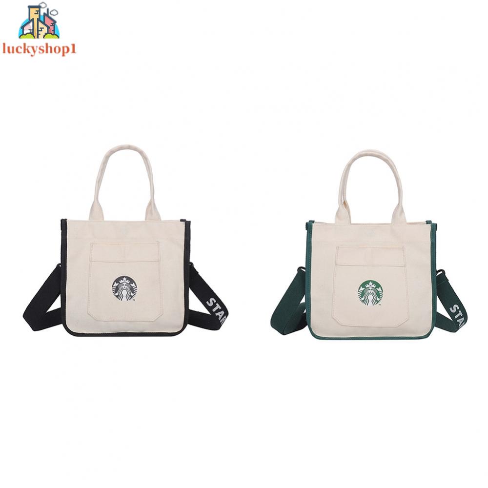 Túi Vải Canvas Starbucks Đựng Hộp Cơm Trưa Tiện Dụng