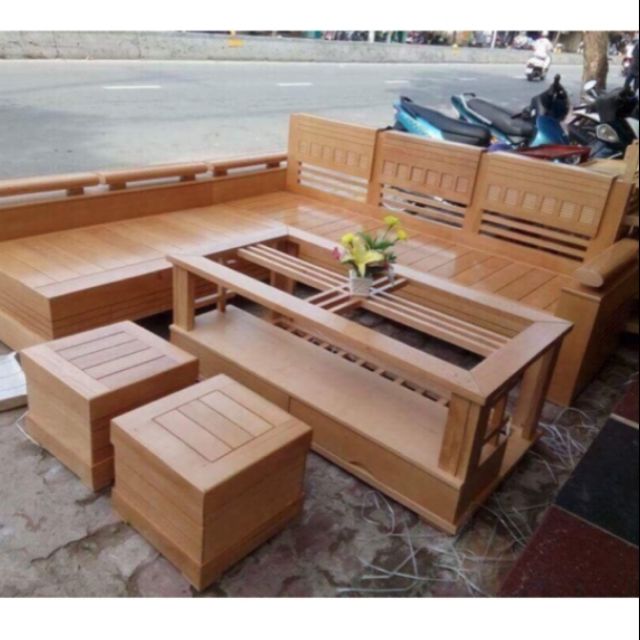 SOFA TRỨNG GÓC GỖ SỒI NGA HÀNG QUA XỬ LÝ MỐI MỌT
