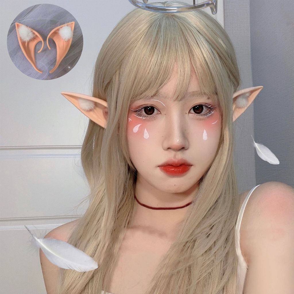 [Magpie] Kẹp Tóc Hình Tai Yêu Tinh Giả Bằng Silicon Mềm Hóa Trang Halloween Dành Cho Trẻ Em