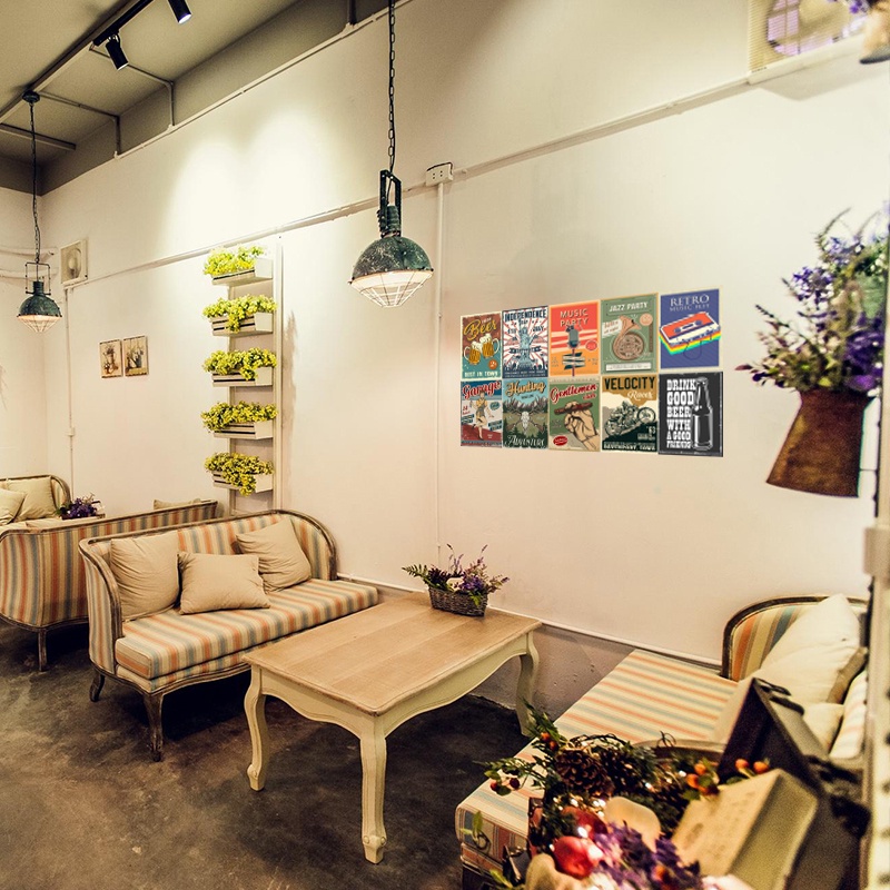 Bộ 10 tấm poster vintage trang trí vol2, poster retro dán tường khổ a4, A3 thiết kế cổ điển Phần 2