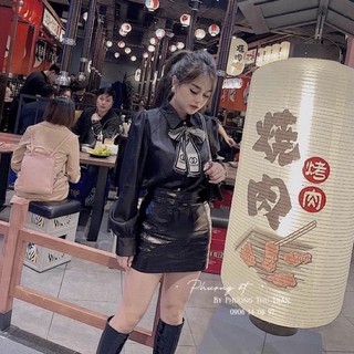 áo sơ mi thắt nơ hót
