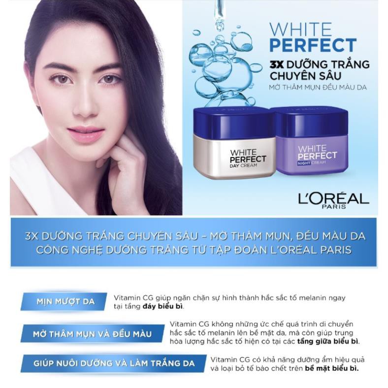 Kem Dưỡng Trắng, Đều Màu Da Ban Đêm L'Oreal White Perfect Night Cream 50ml