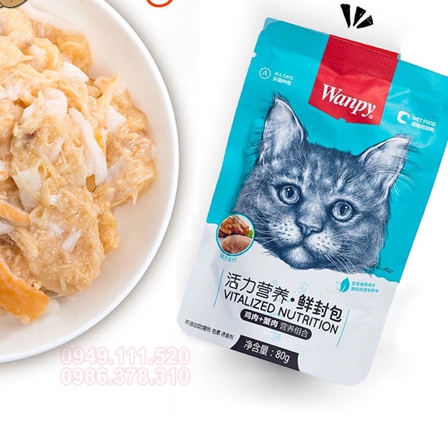 Súp thưởng - Pate Wanpy nắp vặn 4 mùi vị cho mèo 90g -Thức ăn dinh dưỡng thú cưng