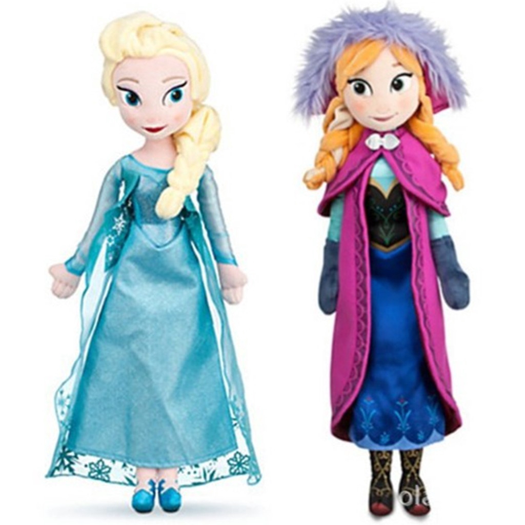 2 Búp Bê Nhồi Bông Hình Elsa Và Anna 40 / 50cm