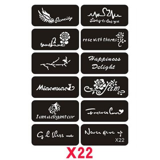 Khuôn vẽ hình xăm set như hình x22