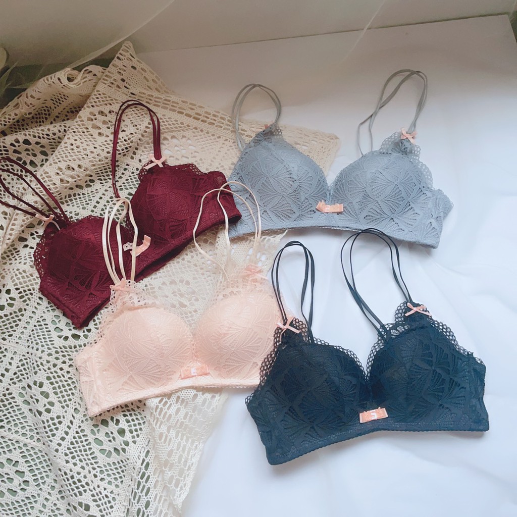 Áo lót nữ đúc su CharmAiry áo ngực nữ nâng ngực, đệm mỏng, không gọng phối ren hình QUẠT mặc 2 kiểu dây | BigBuy360 - bigbuy360.vn