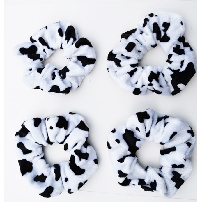 Cột Tóc Scrunchies Bò Sữa Lông Nhung Mềm Min HotTrend Hiện Nay