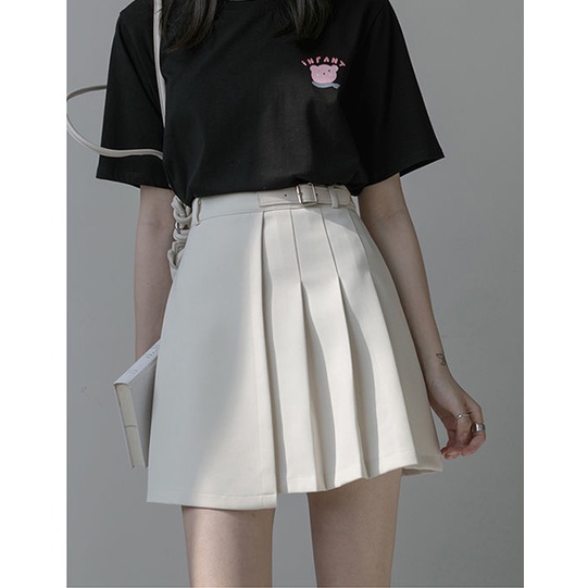 Chân Váy Ngắn Xếp Li Lưng Cao Thời Trang Mới Cho Nữ