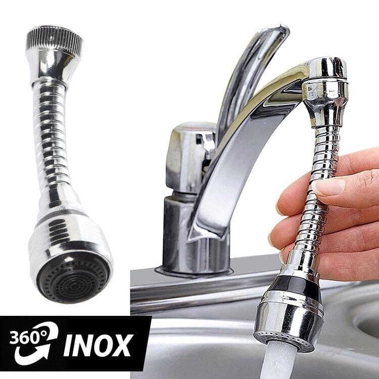 Đầu nối vòi nước tăng áp xoay 720 độ lắp vòi nước chậu rửa bát chén với 2 chế độ nước chảy