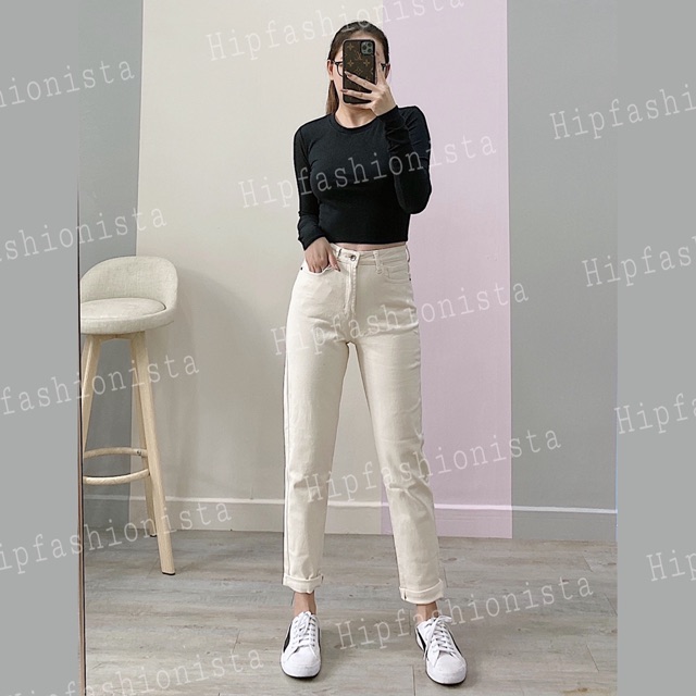 [HOT TREND] Quần momjean nữ chất jean mềm co giãn thoải mái lưng cao trên rốn tôn dáng dễ phối đồ (HÌNH THẬT) | BigBuy360 - bigbuy360.vn