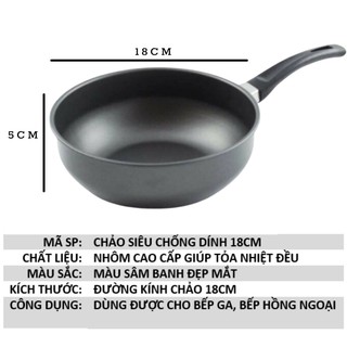 CHẢO CHỐNG DÍNH LÒNG SÂU SIZE 18cm
