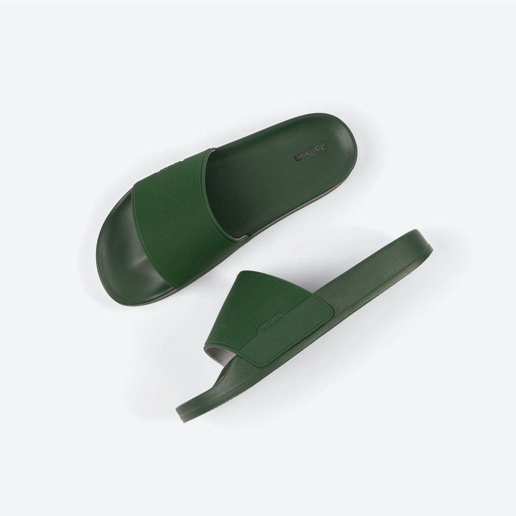 Dép nam nữ quai ngang slipper Pathon quai PVC và đế PU xanh lá in chữ Pathon mẫu 5 SD59