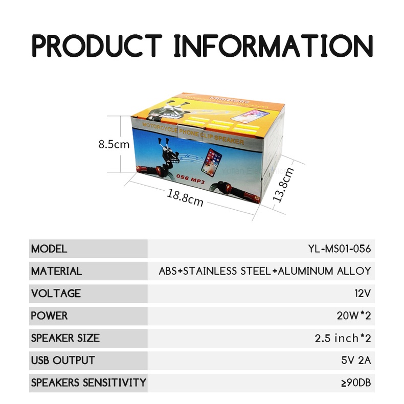 Loa Bluetooth 5.0 2.5inch 40W Chống Thấm Nước Kèm Giá Đỡ Sạc Điện Thoại / Máy Nghe Nhạc Mp3