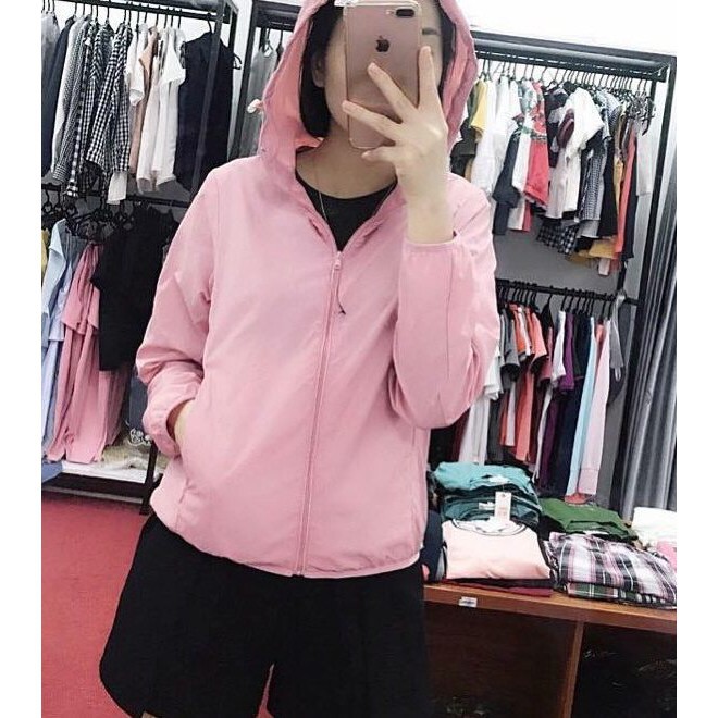 Áo Khoác Gió Vân Gạo Nhật Nữ [FREESHIP]  Jacket túi khóa basic lót lưới thoáng khí màu ĐEN | HỒNG | ĐỎ | GHI | VÀNG
