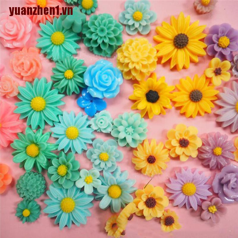 [YUANZHEN1] 11 Hoa Cúc Nhựa Resin Trang Trí Sổ Tay DIY