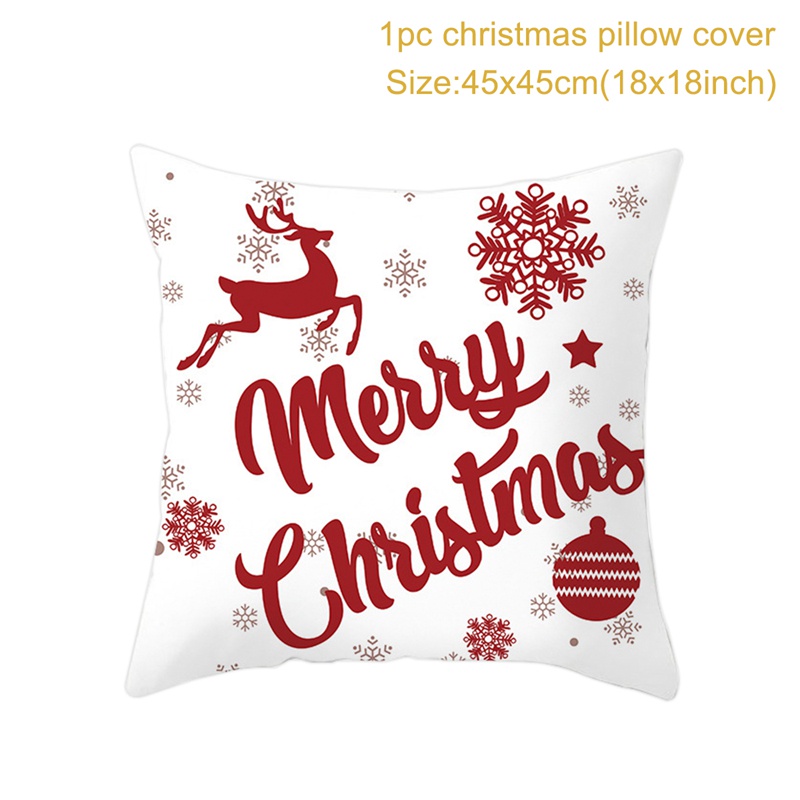 Vỏ gối kích thước 45*45cm in chữ họa tiết Merry Christmas