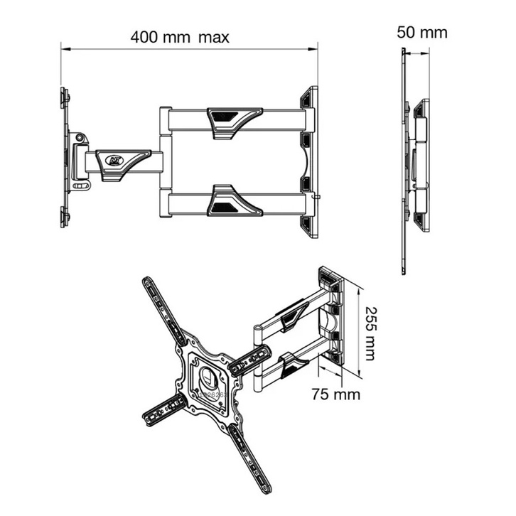 Giá treo tivi đa năng xoay góc 180 độ cho tivi 32-55 inch P4, xoay màn hình 360 độ dk55 mẫu mới nhất