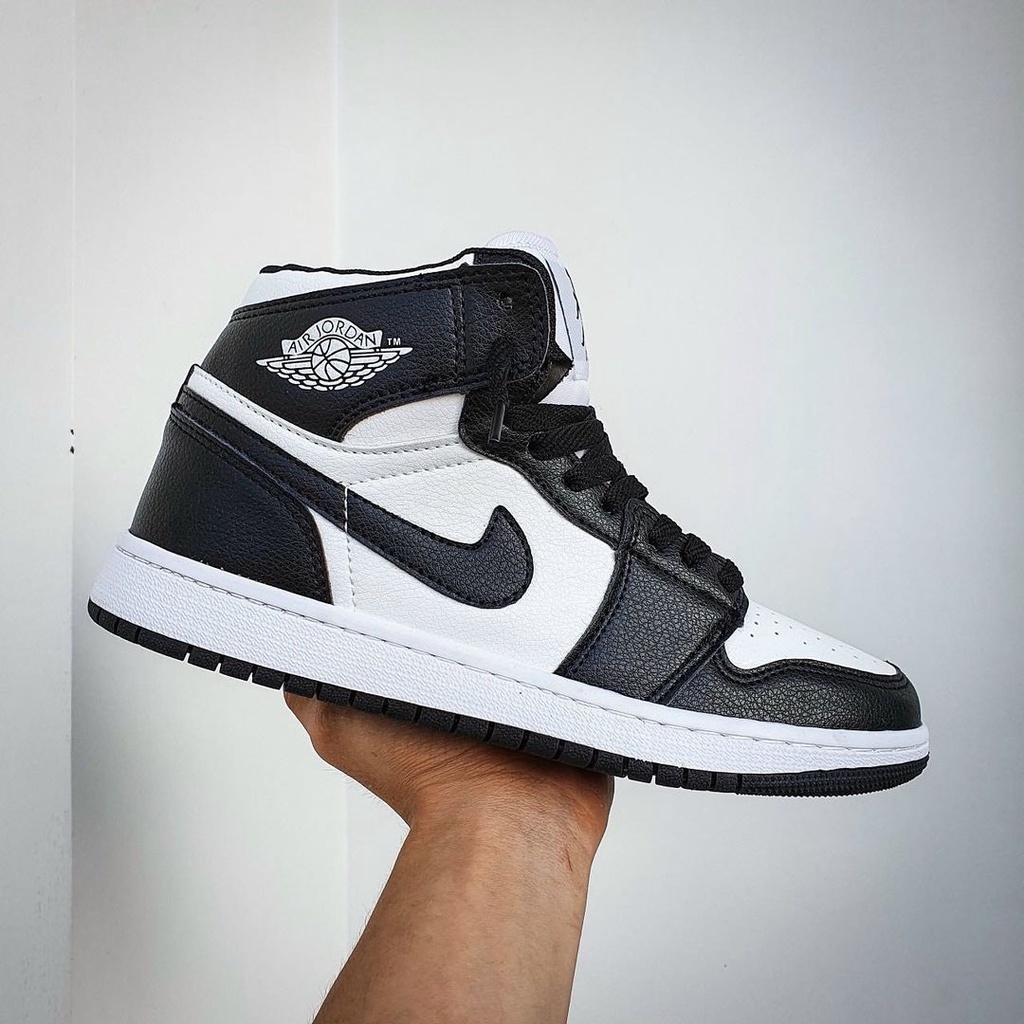 Giày Thời Trang Nam Nữ Cổ Cao Fashion, Giày Thể Thao Nike Jordan 1 JD1 Đen Trắng Da Cao Cấp Full Box Bill Giá Rẻ