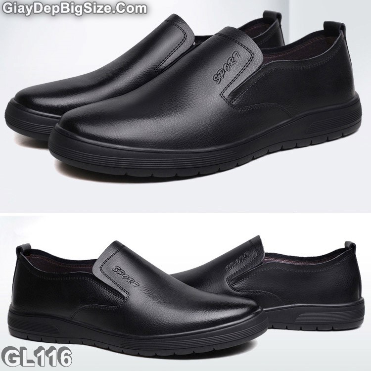 Giày xỏ công sở, giày lười big size cỡ lớn EU:44-45 cho nam chân to