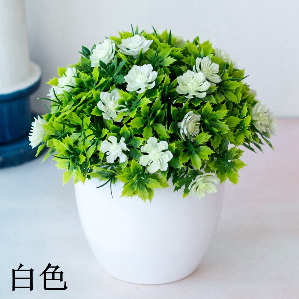Chậu hoa nhân tạo -Hoa giả trang trí để bàn học, giá sách decor quán cafe, văn phòng