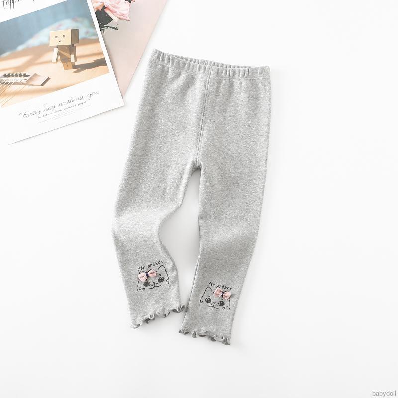 2-6Y Baby Girl Cute Leggings Thick Warm Pants Cartoon Cat Leggings Birthday Gifts Kids Trousers