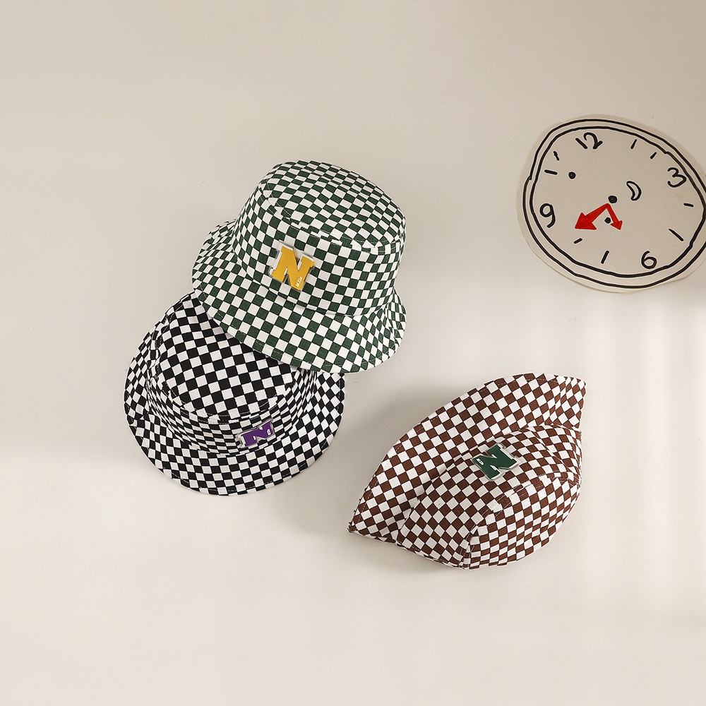 Mũ Ngư Dân Che Nắng Đi Biển Ngoài Trời Bằng Da Họa Tiết Chữ Dễ Thương Cho Bé