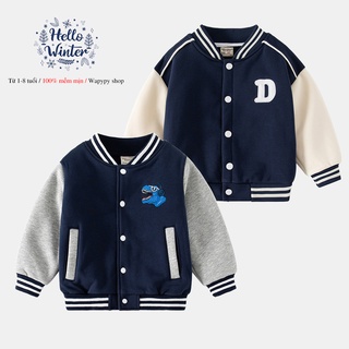 Áo khoác nỉ bomber cho bé WELLKIDS dài tay họa tiết hàng xuất Âu Mỹ Mẫu Mới 2025