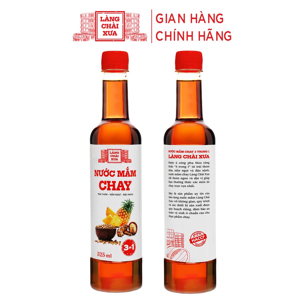 Nước mắm chay 3 trong 1 Làng Chài Xưa (01 chai) 525ml trái thơm nấm ngọt đậu nành 300 năm truyền thống | BigBuy360 - bigbuy360.vn