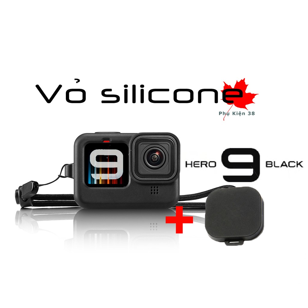 Vỏ silicon + nắp cho gopro hero 9 Black - Bộ phụ kiện gopro 9