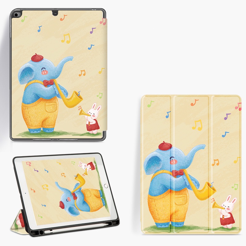 Bao Da Máy Tính Bảng Có Túi Khí Chống Rơi In Hình Voi Dễ Thương Cho Ipad Mini6 Mini 1/2/3/4/5 Air 1/2/3/4 Ipad 5/6th Gen 7/8th Gen Pro 11''2018 2020 2021