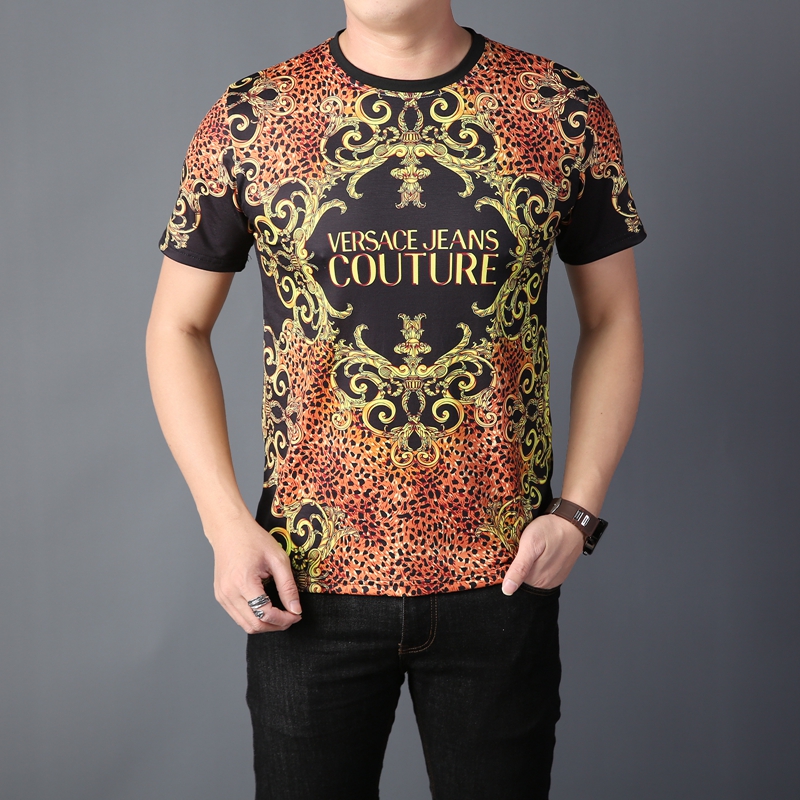 Áo Thun Tay Ngắn Cổ Tròn Chất Cotton In Logo Versace Thời Trang Có Size Từ M-3Xl Cho Nam