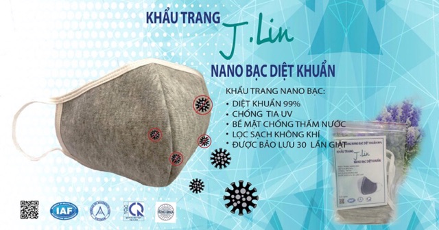 NGĂN CHẶN DỊCH VỚI KHẨU TRANG  NANO BẠC DIỆT KHUẨN 99% J.LIN | BigBuy360 - bigbuy360.vn