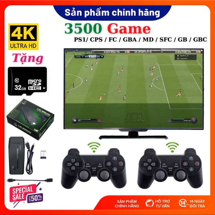 Máy chơi game cầm tay PS 3500 Game Ps1/ Ps2 /Nitendo switch/FC Compact/FC , kết nối HDMI, tặng thẻ nhớ 32GB, playstation